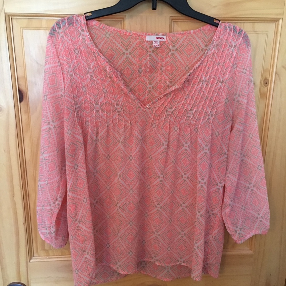 Pink sheer blouse